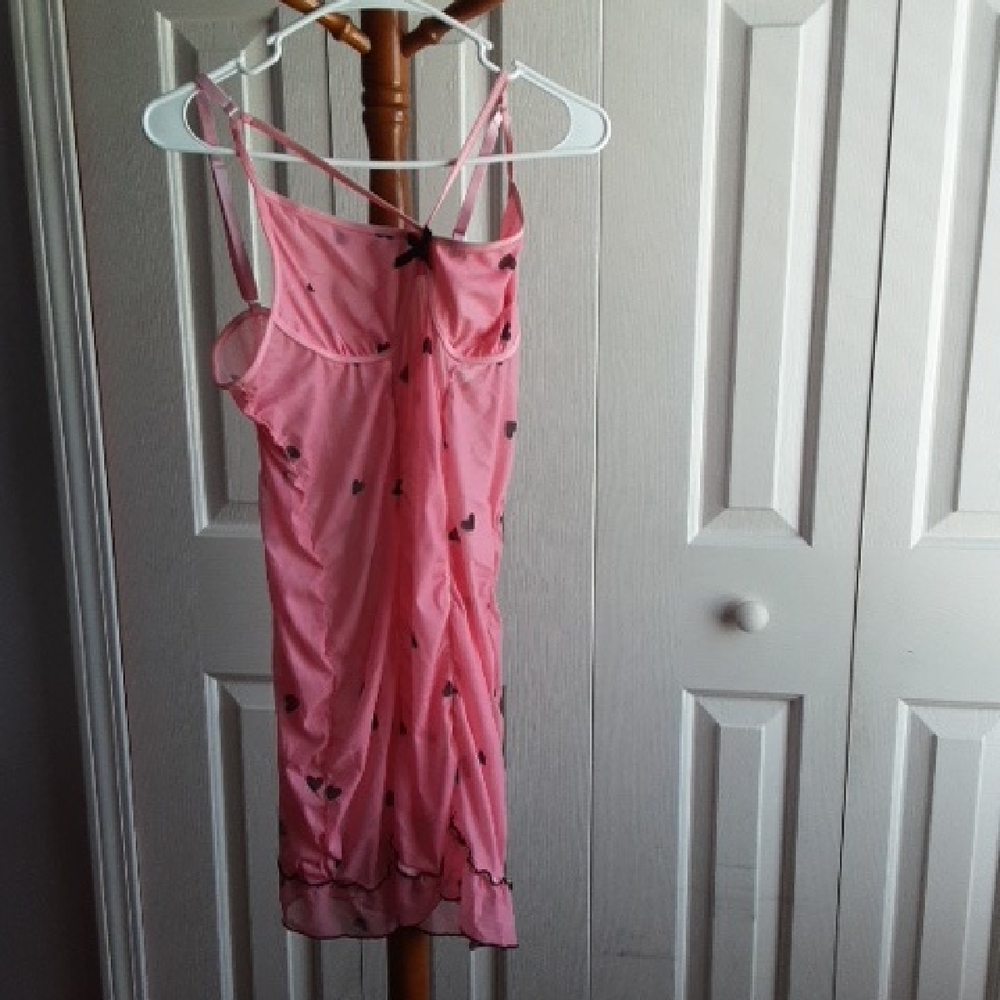 SHEIN Pink Heart Mesh Lingerie